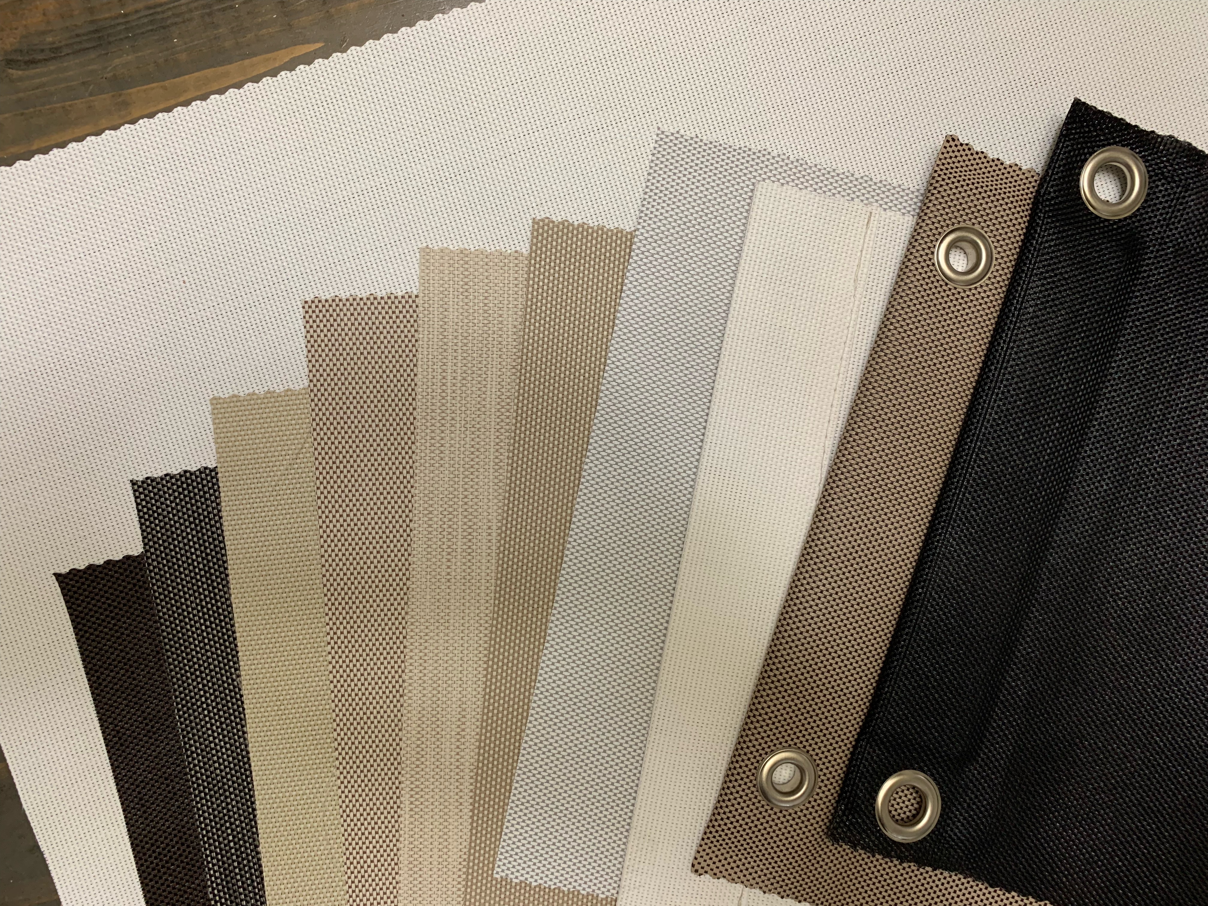 Roll-down shade fabric sample